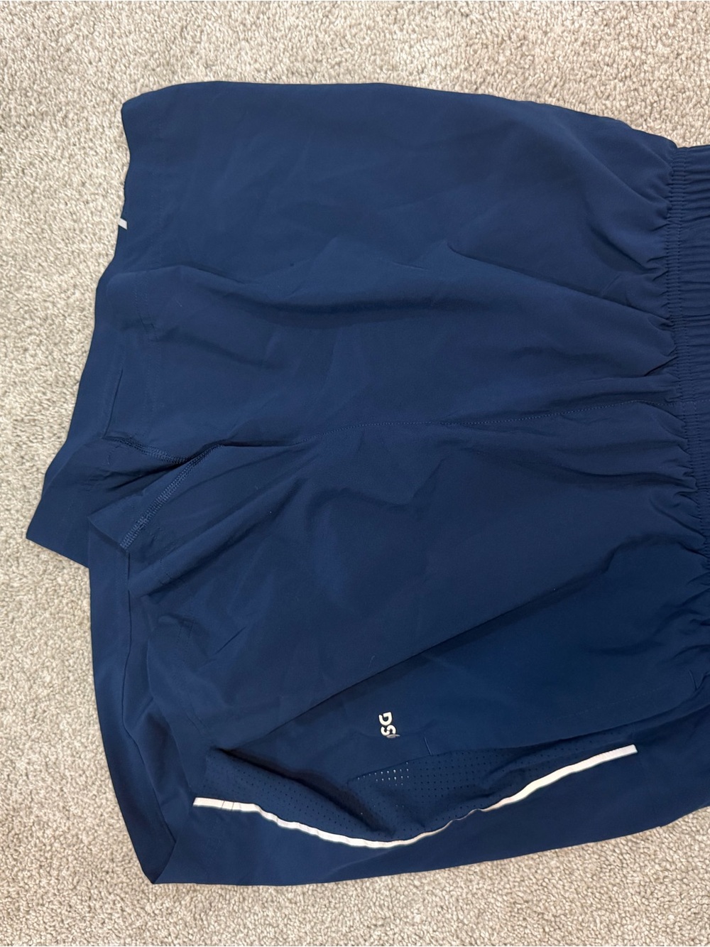 DSG Navy Men's Athletic Shorts with White Accent